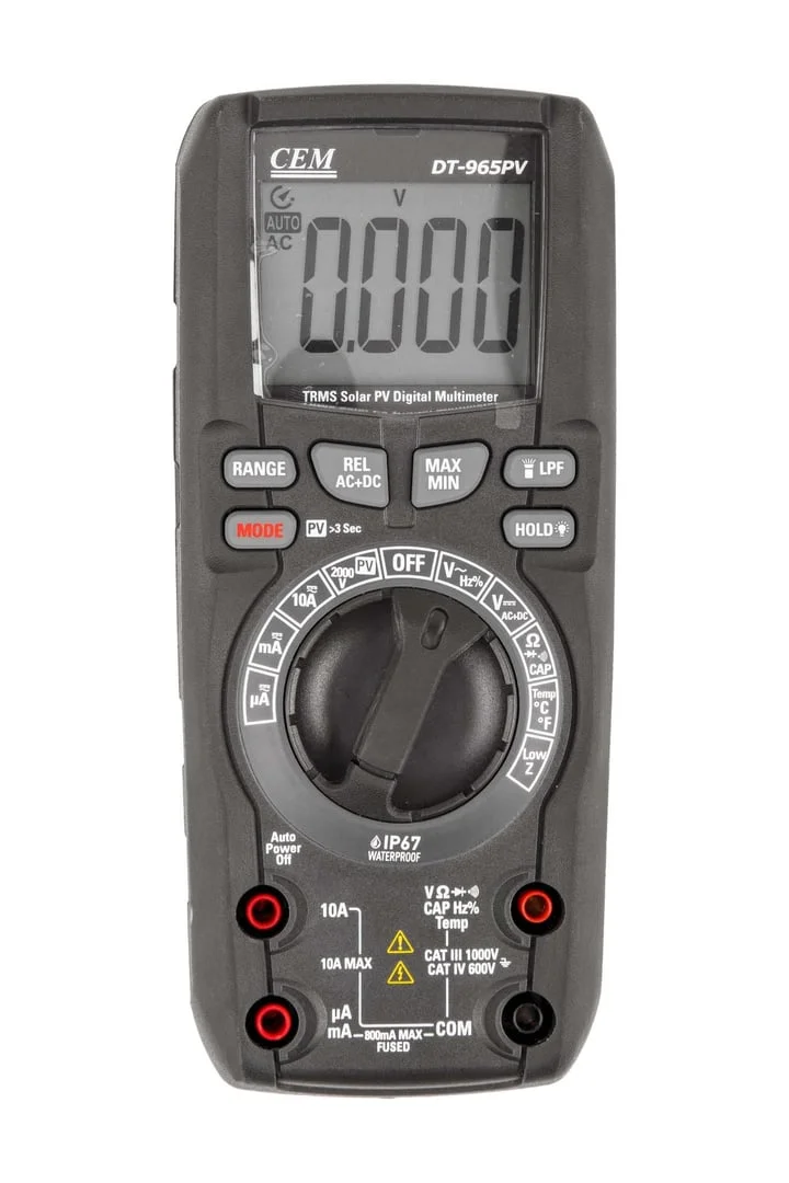 CEM DT-965PV Мультиметр цифровой TRMS с функцией проверки солнечных батарей